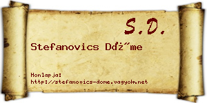 Stefanovics Döme névjegykártya